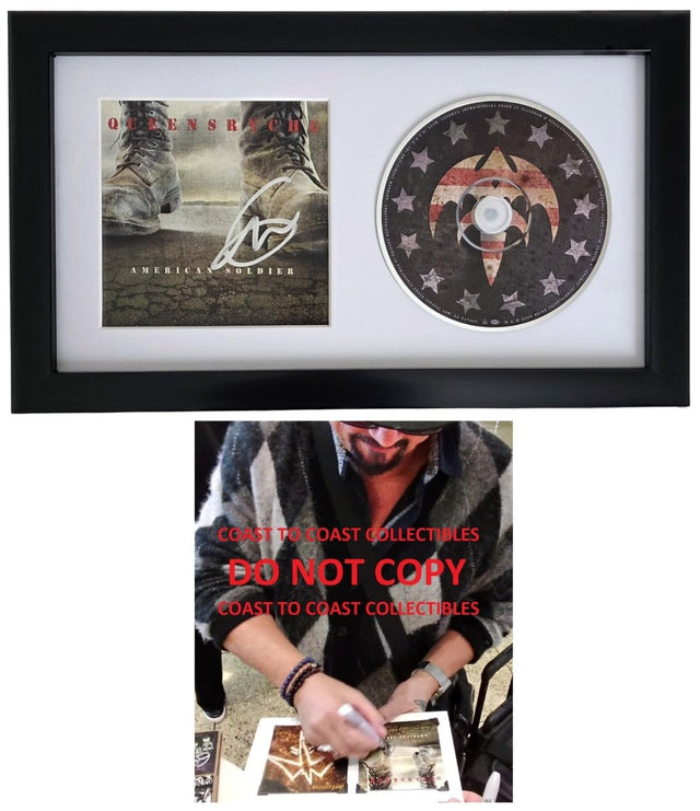 Geoff Tate Signed Queensryche American Soldier CD Framed COA Proof Autographed Framed CD 12x7