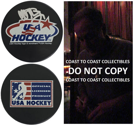 Al Michaels Signed USA Hockey Puck COA Proof Winter Olympics Gold Miracle on Ice