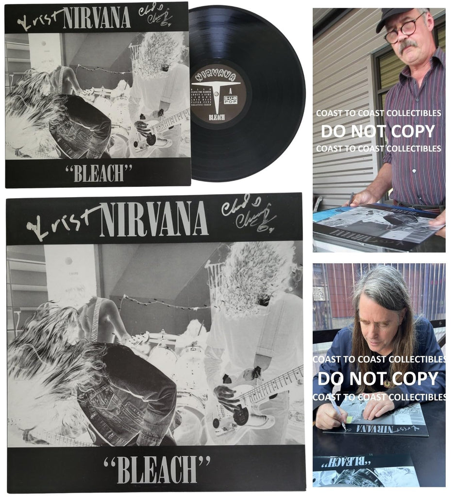 Krist Novoselic Chad Channing Signed Nirvana Bleach Album Vinyl Proof Autographed