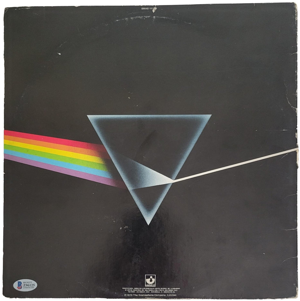 Nick Mason Signed Dark Side of the Moon Album Proof Beckett COA Vinyl Record Pink