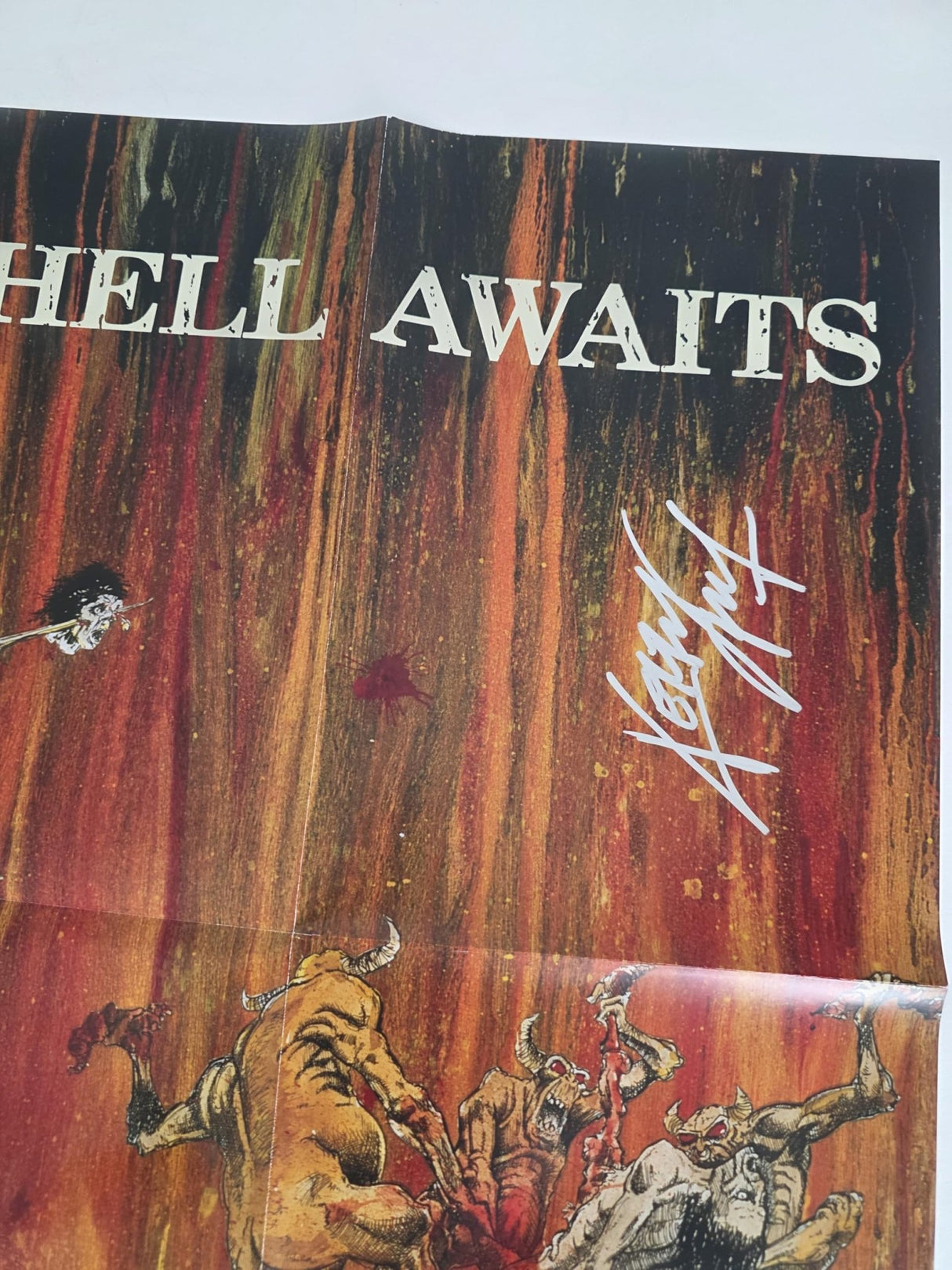Kerry King Signed Hell Awaits 23x24.5 Poster COA Exact Proof Autographed Slayer Poster