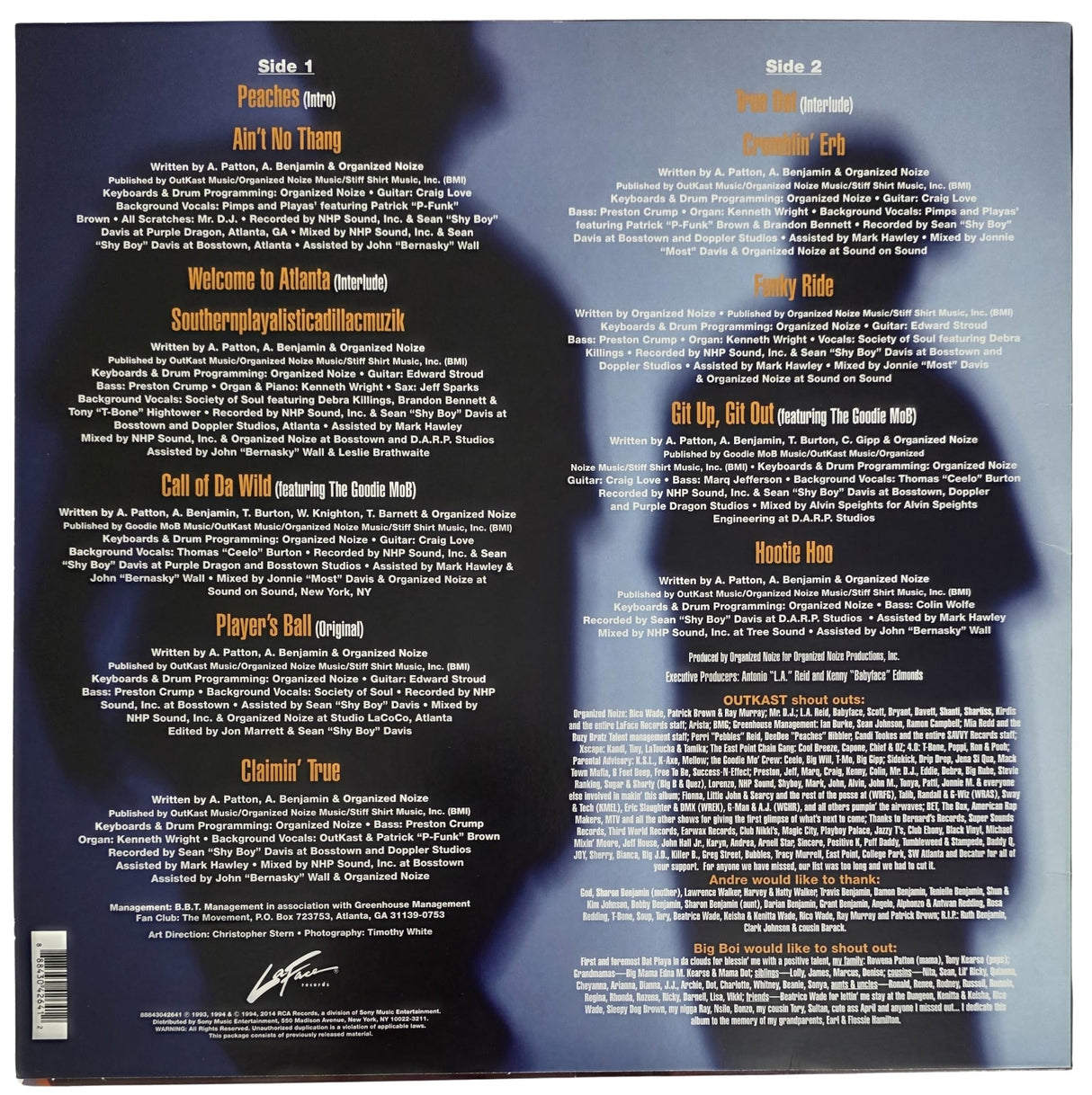 Big Boi Signed OutKast Southernplayalisticadillacmuzik Album COA Exact Proof Autographed Vinyl Record