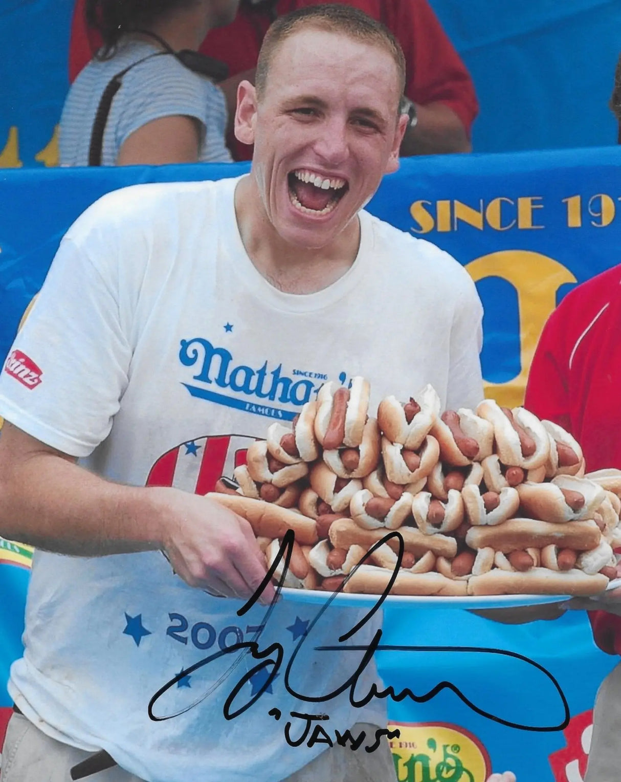Joey Chestnut Signed 8x10 Photo Nathan Hot Dog World Champion Proof Autographed Star