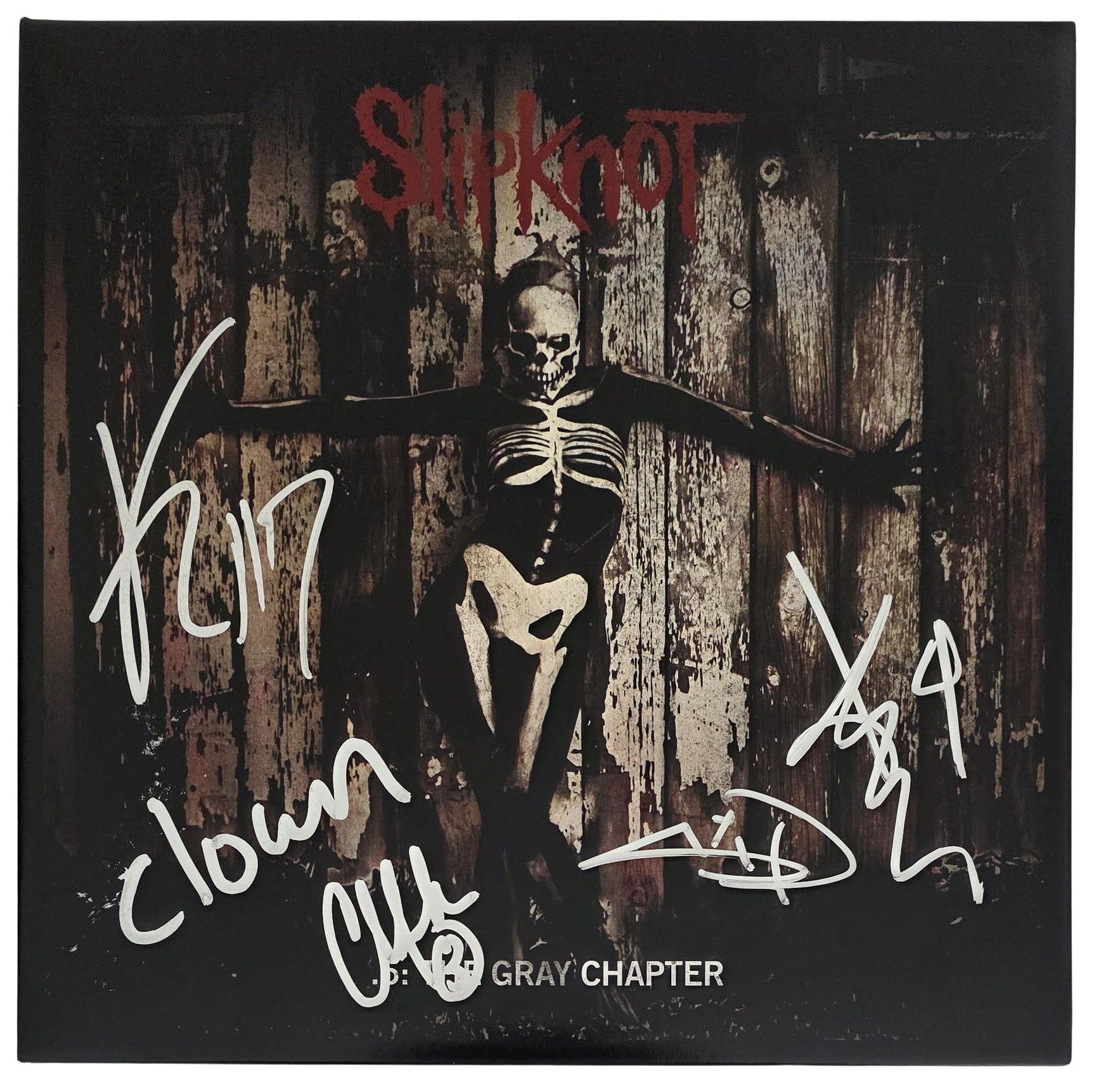 Slipknot Metal Band Signed 5 The Gray Chapter Album COA Exact Proof Autographed Vinyl Record
