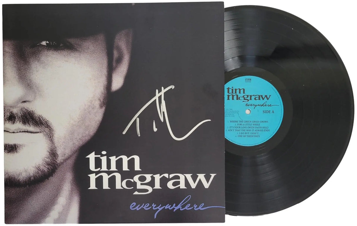 Tim McGraw Signed Everywhere Album Exact Proof COA Autographed Vinyl Record