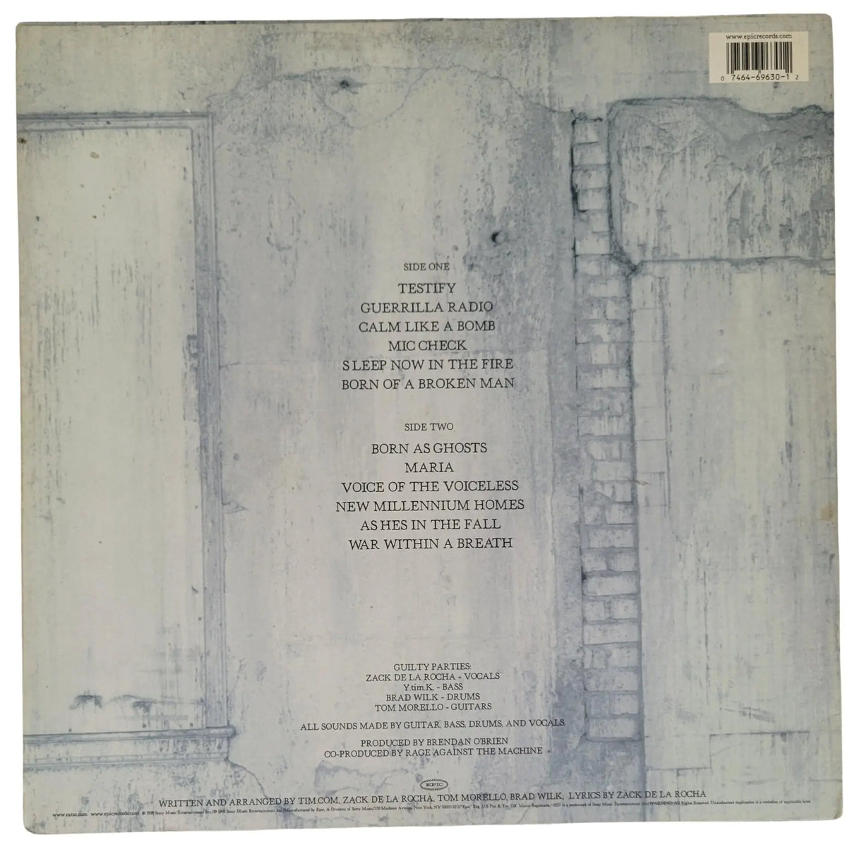 Tom Morello Signed Rage Against the Machine Album COA Exact Proof Vinyl Record Autographed