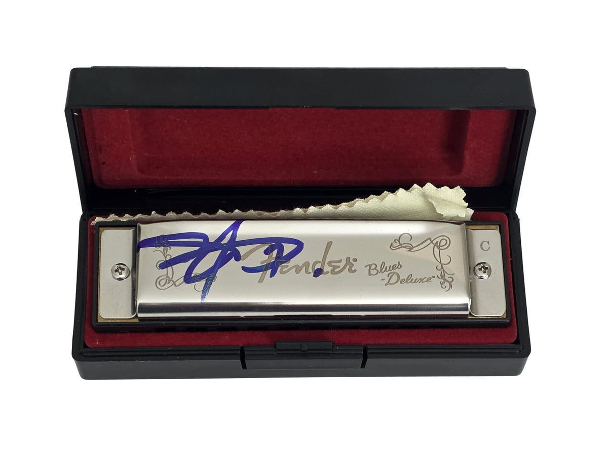 John Popper Blues Traveler Signed Fender Harmonica COA Exact Proof Autographed