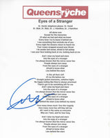 Geoff Tate Signed Queensryche Eyes of a Stranger Lyrics Sheet Proof COA Autographed