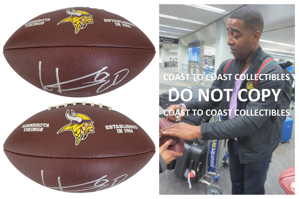 Cris Carter Signed Football Proof COA Autographed Minnesota Vikings