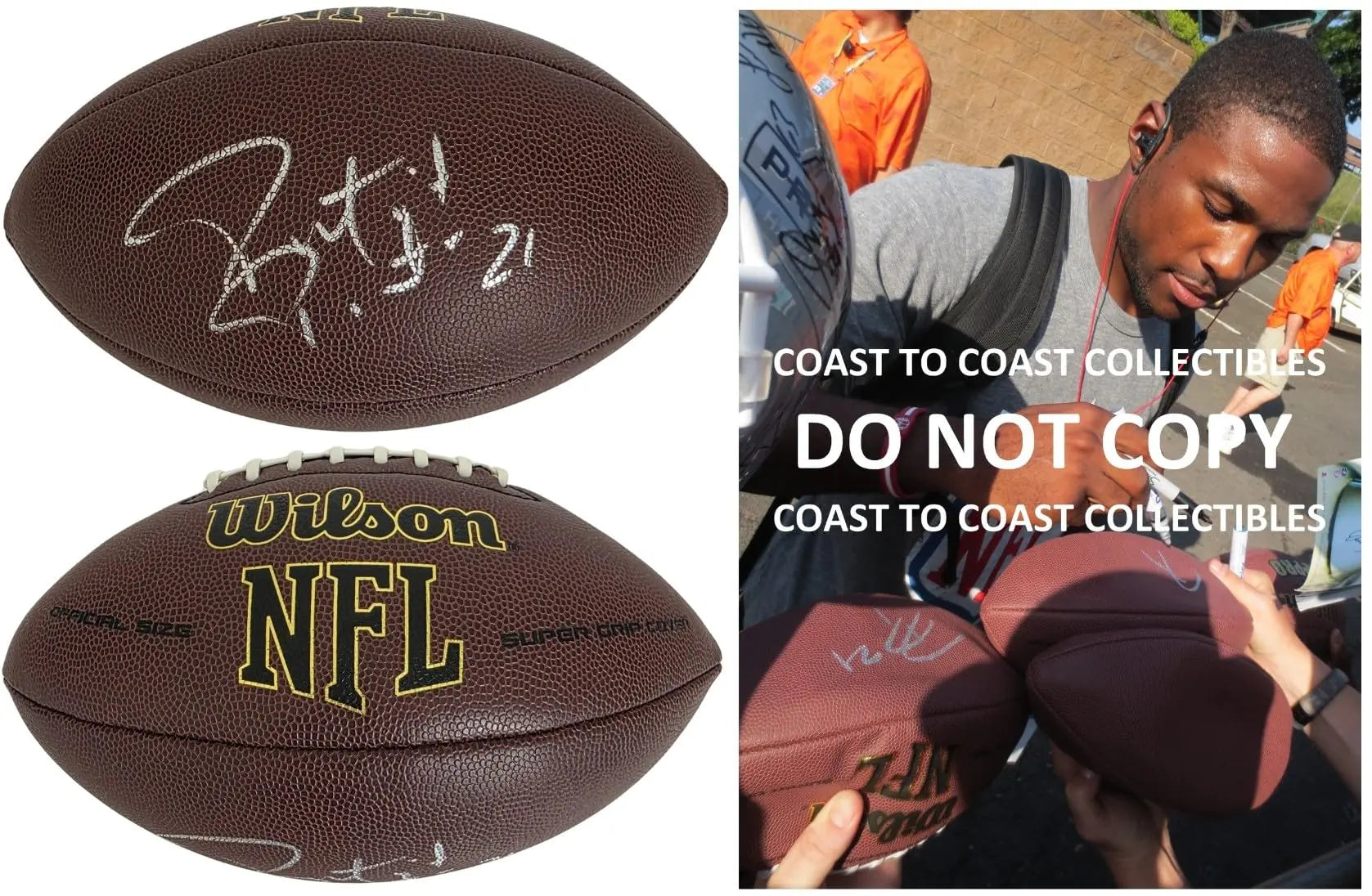 Patrick Peterson Signed Football Proof Beckett COA Vikings Cardinals LSU Tigers