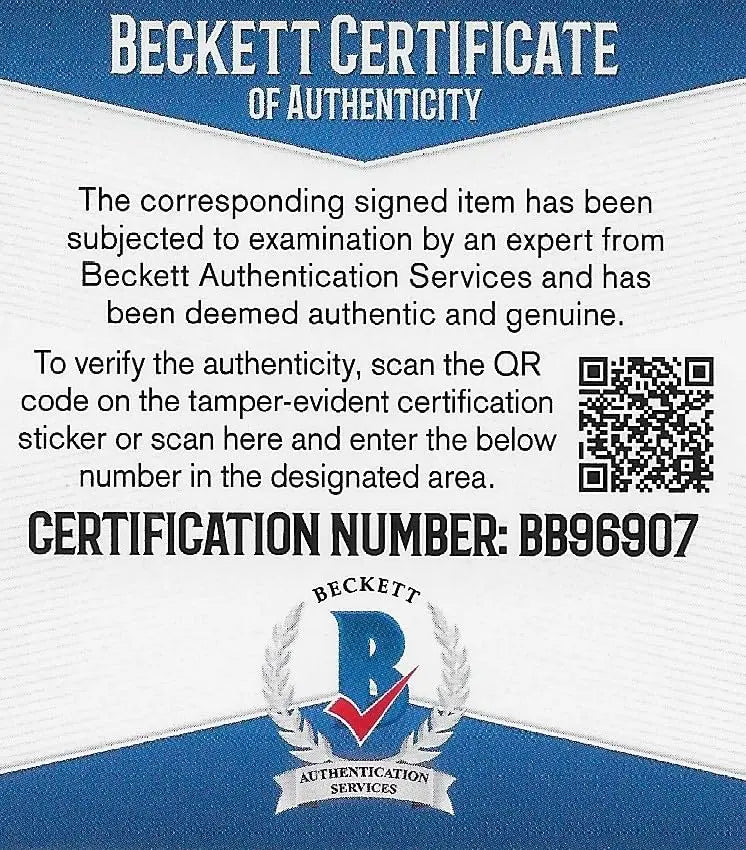 Christian Okoye Signed Football Proof Beckett COA Kansas City Chiefs Autographed