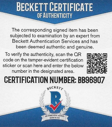 Christian Okoye Signed Football Proof Beckett COA Kansas City Chiefs Autographed