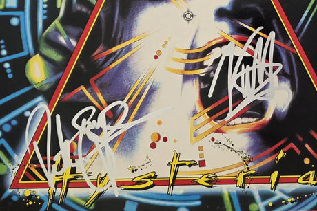 Def Leppard Signed Hysteria Album COA Exact Proof Elliott,Allen,Collen,Savage Vinyl Record