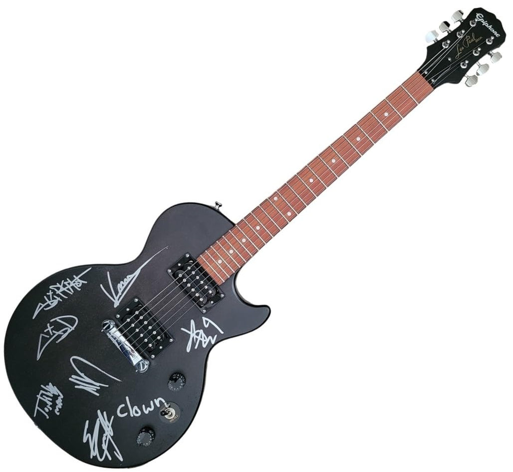 Slipknot Metal Band Signed Les Paul Guitar, Clown, Wilson, Root, Mick COA Proof Slipknot Autographed