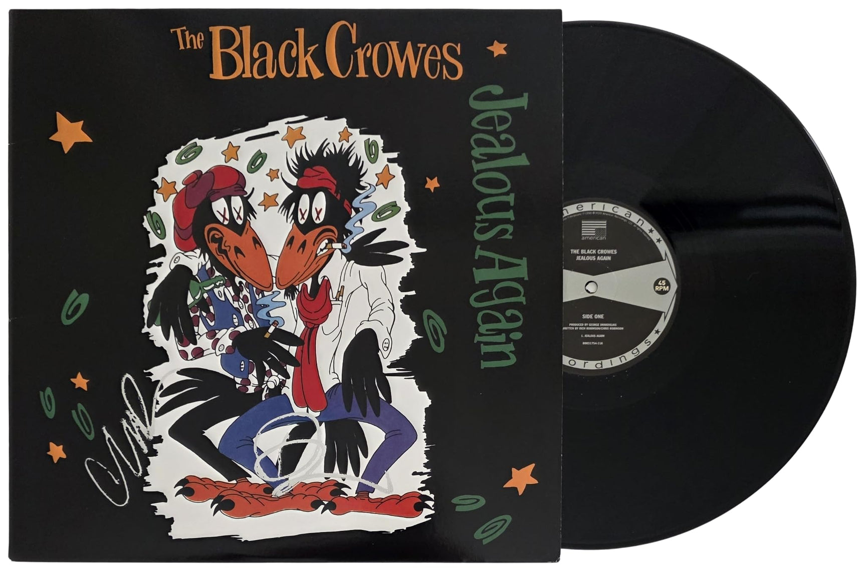 The Black Crowes Signed Jealous Again Album COA Proof Autographed Vinyl Record Chris Robinson & Rich Robinson