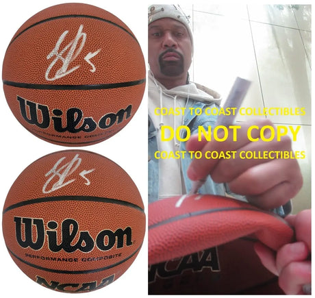 Jalen Rose Signed NCAA Basketball COA Proof Autographed Michigan Wolverines