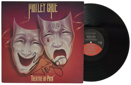 Vince Neil Tommy Lee Signed Theatre of Pain Album COA Proof Autographed Motley Crue Vinyl Record
