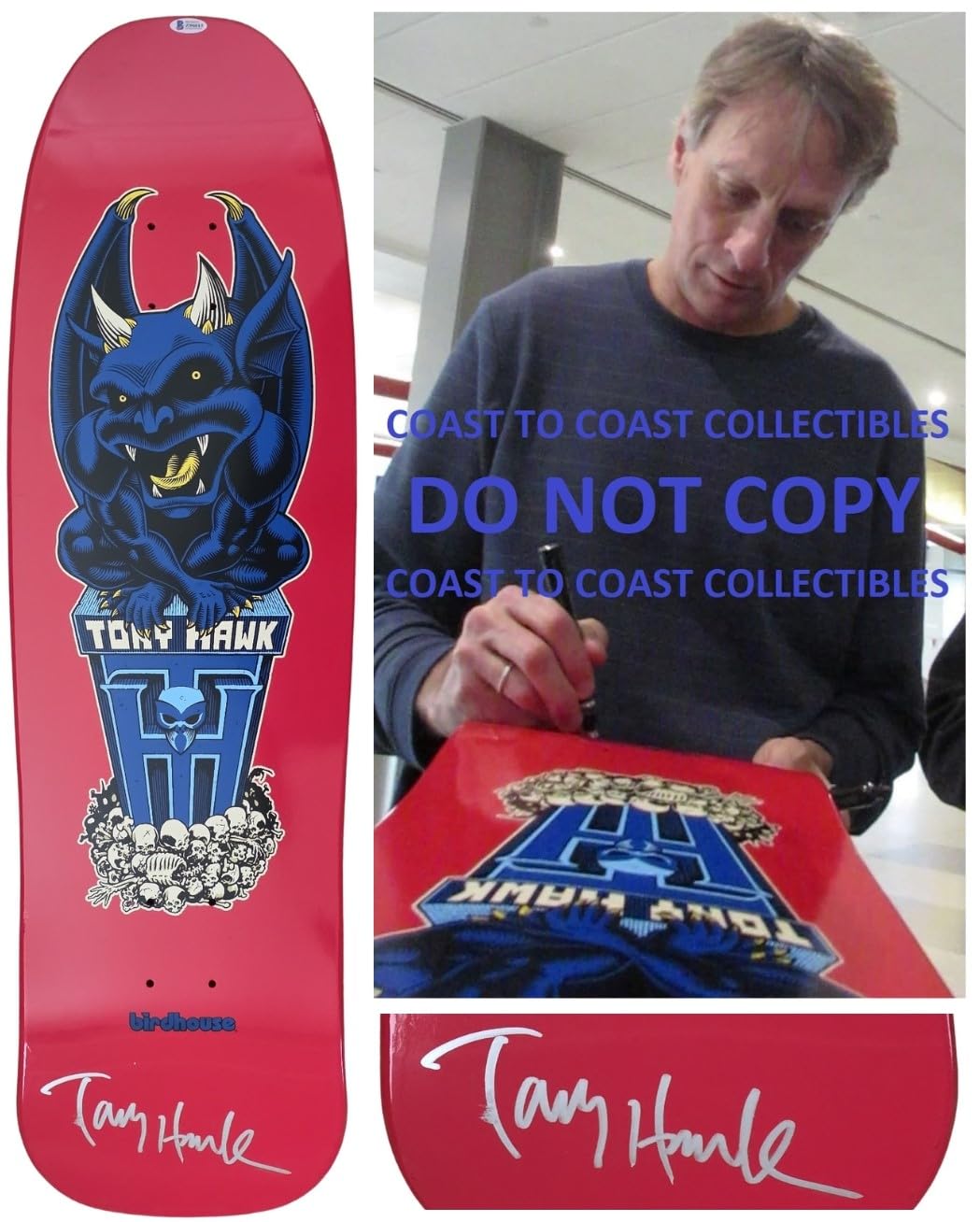 Tony Hawk Signed Birdhouse Skateboard Deck COA Exact Proof Beckett Autographed