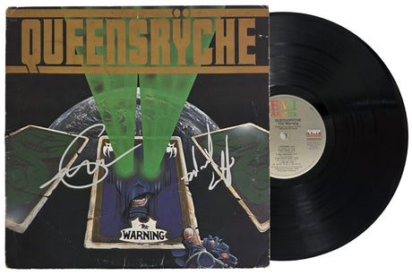 Geoff Tate Signed Queensryche The Warning Album COA Proof Autographed Vinyl Record Michael Wilton