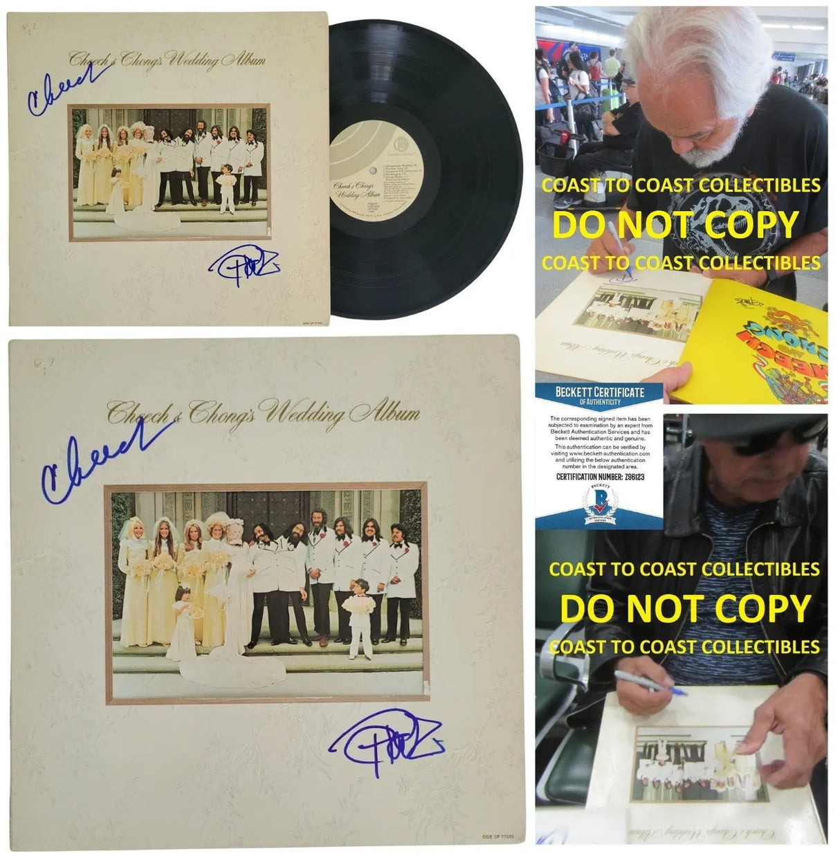 Cheech and Chong Signed Wedding Album Beckett COA Proof Autographed Vinyl Record