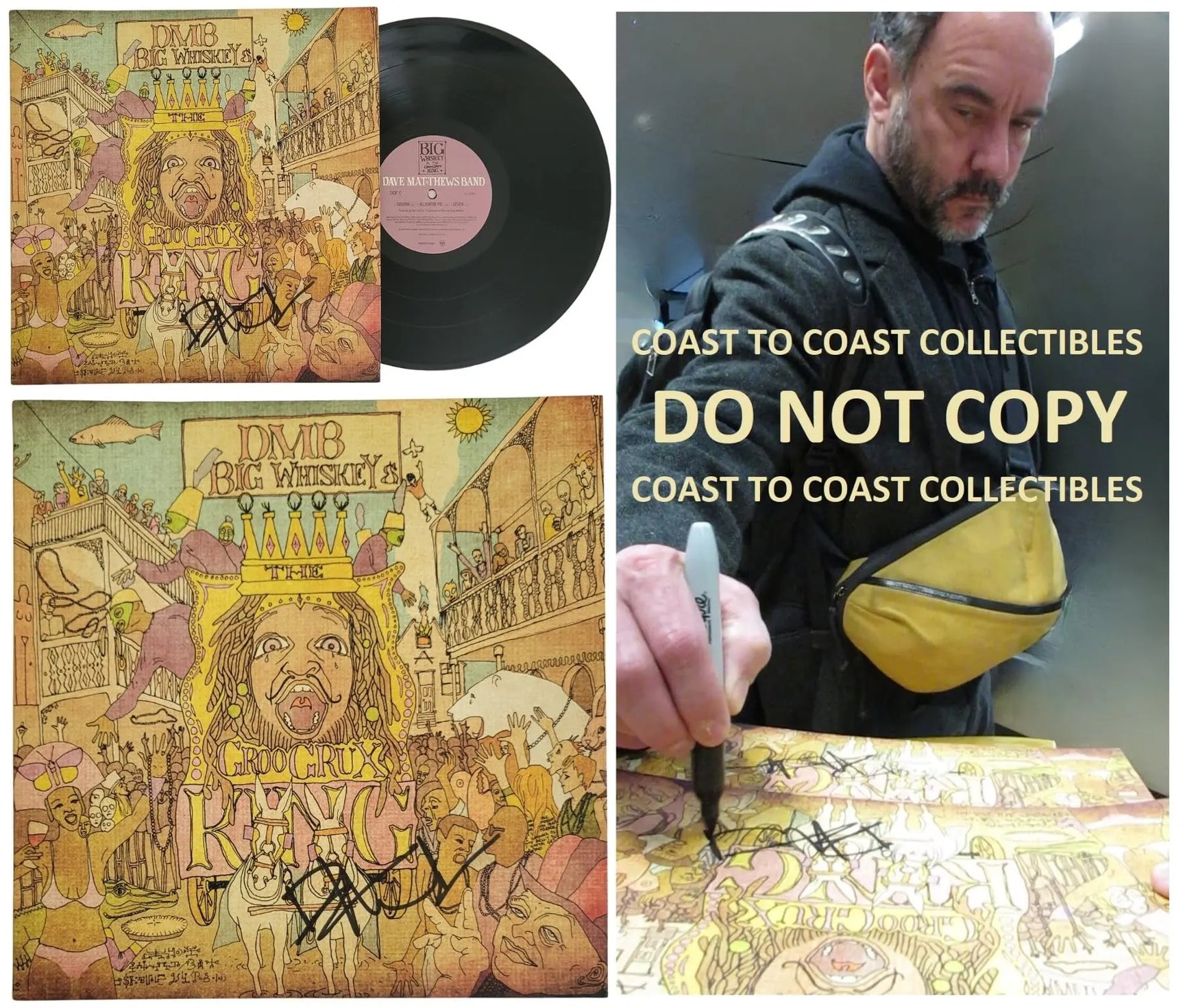 Dave Matthews Signed Big Whiskey & The GrooGrux King Album COA Proof Vinyl Autographed