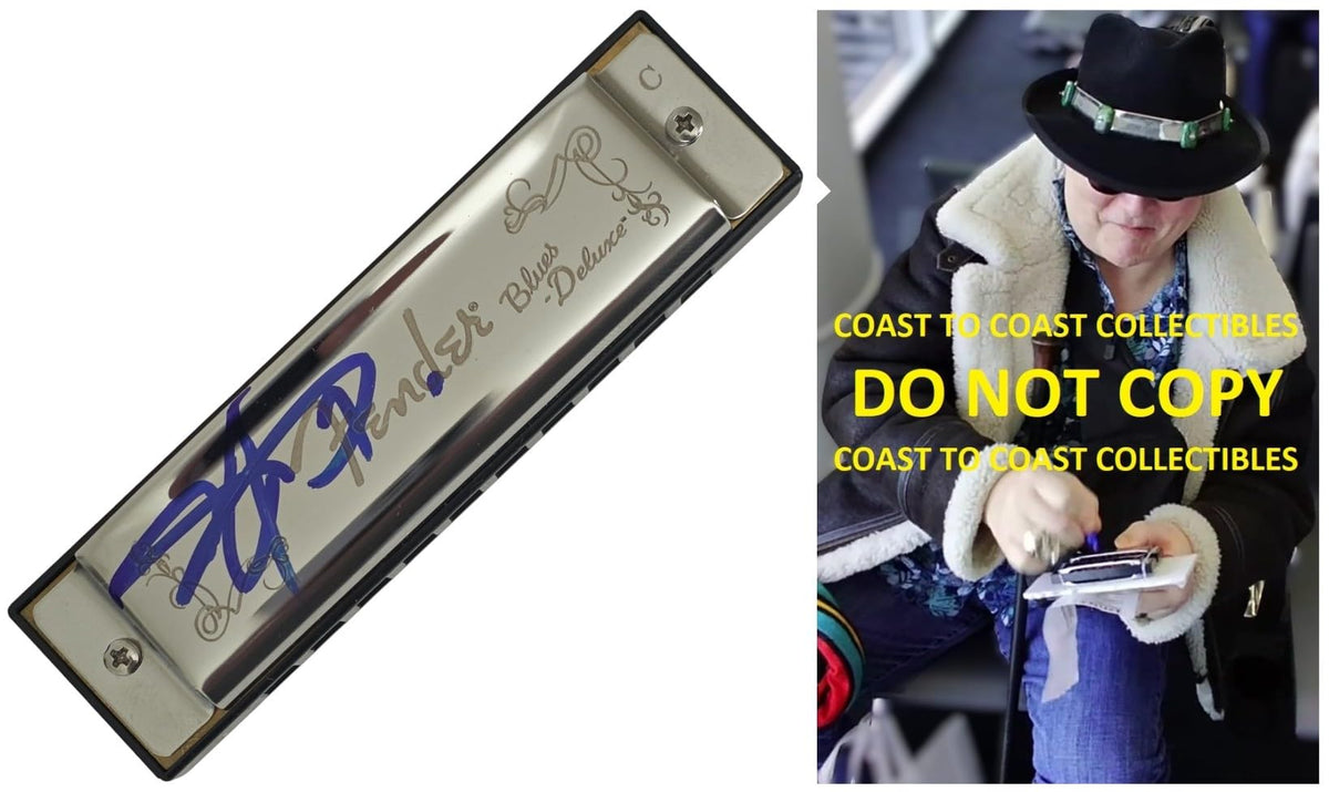 John Popper Blues Traveler Signed Fender Harmonica COA Exact Proof Autographed