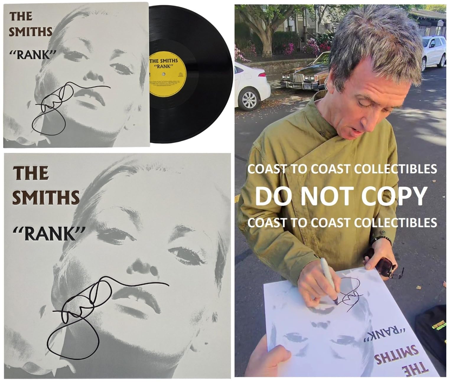 Johnny Marr Signed The Smiths Rank Album COA Proof Autographed Vinyl Record
