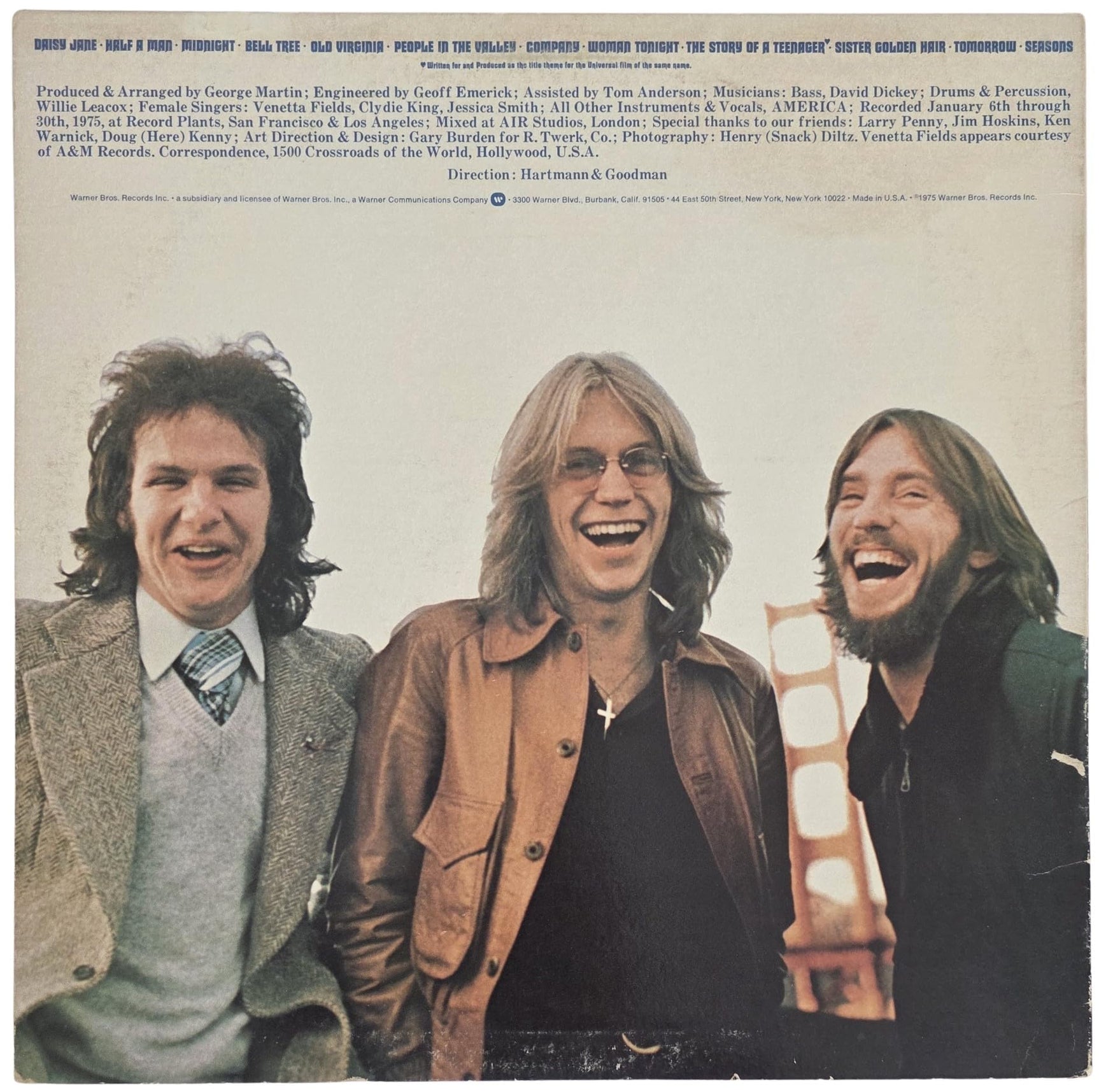 America Band Signed Hearts Album COA Exact Proof Autographed Vinyl Record Dewey Bunnell & Gerry Beckley