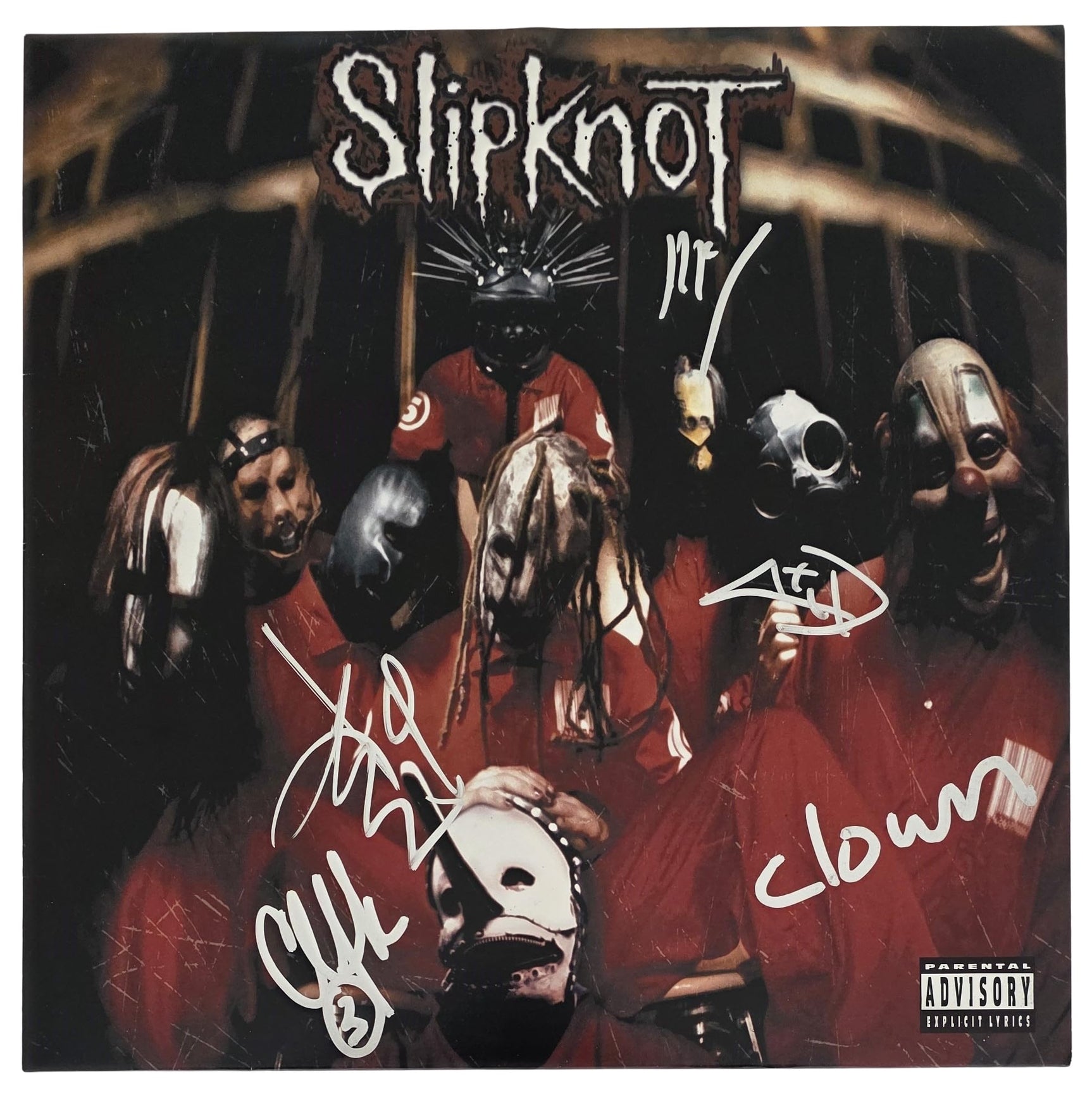 Slipknot Metal Band Signed Album COA Proof Autographed Vinyl Record Clown,Wilson,Root,Thomson,Fehn