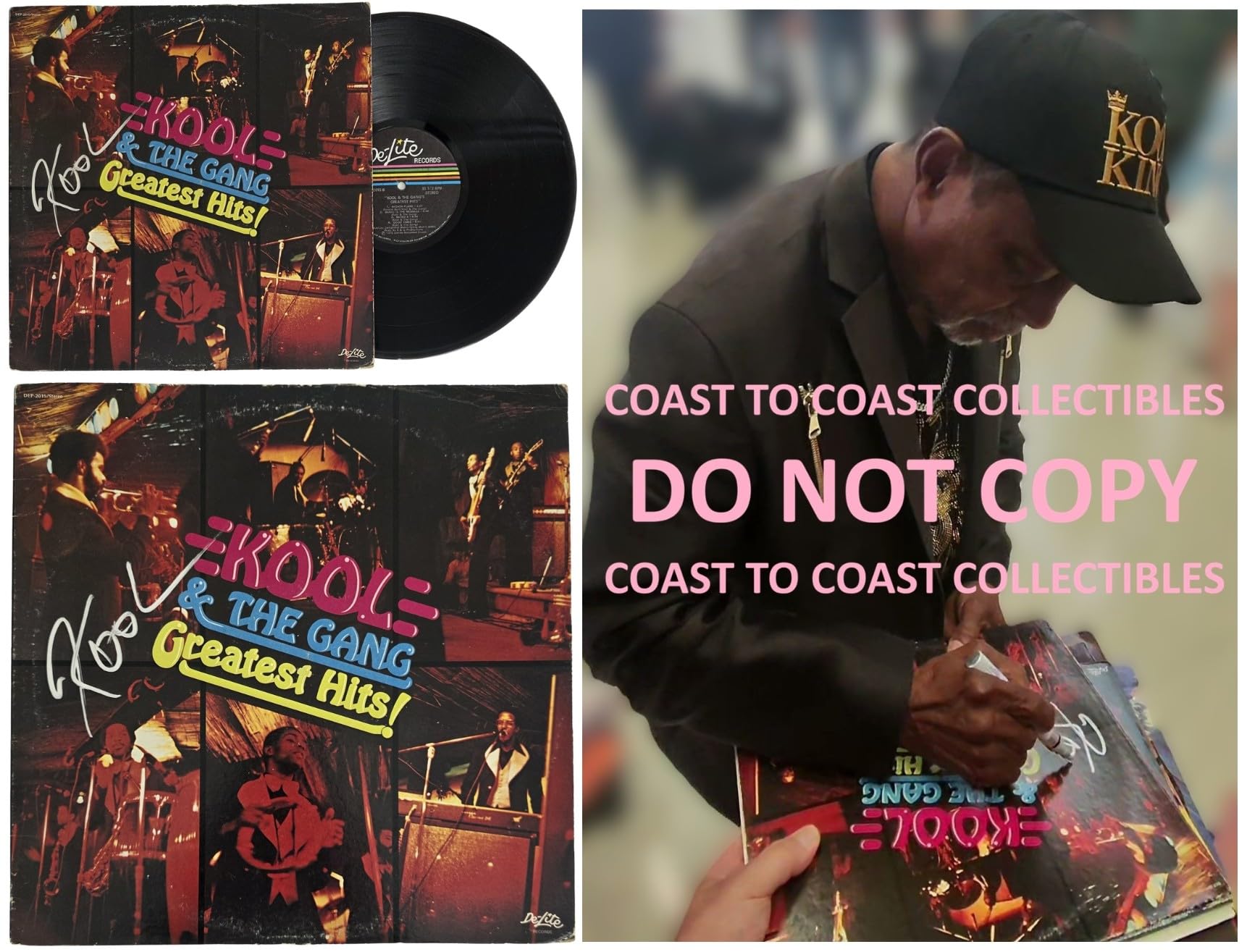 Robert Bell Signed Kool & the Gang Greatest Hit Album COA Proof Autographed Vinyl Record