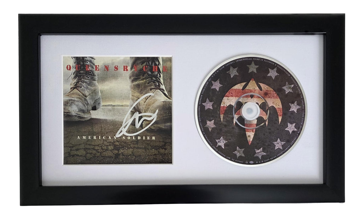 Geoff Tate Signed Queensryche American Soldier CD Framed COA Proof Autographed Framed CD 12x7