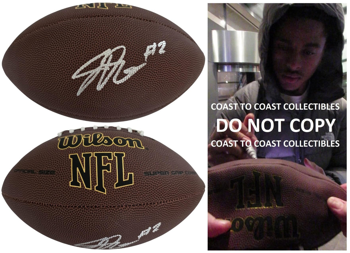Josh Downs Signed Football Exact Proof COA Autographed Indianapolis Colts