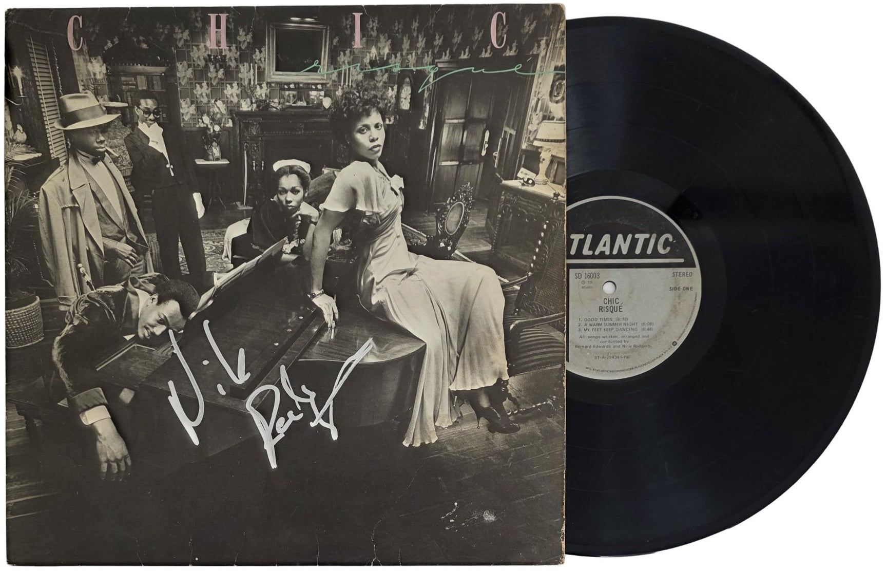 Nile Rodgers Signed Chic Risque Album COA Exact Proof Autographed Vinyl Record