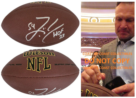 Zach Thomas Signed Football Proof COA Autographed Miami Dolphins Texas Tech