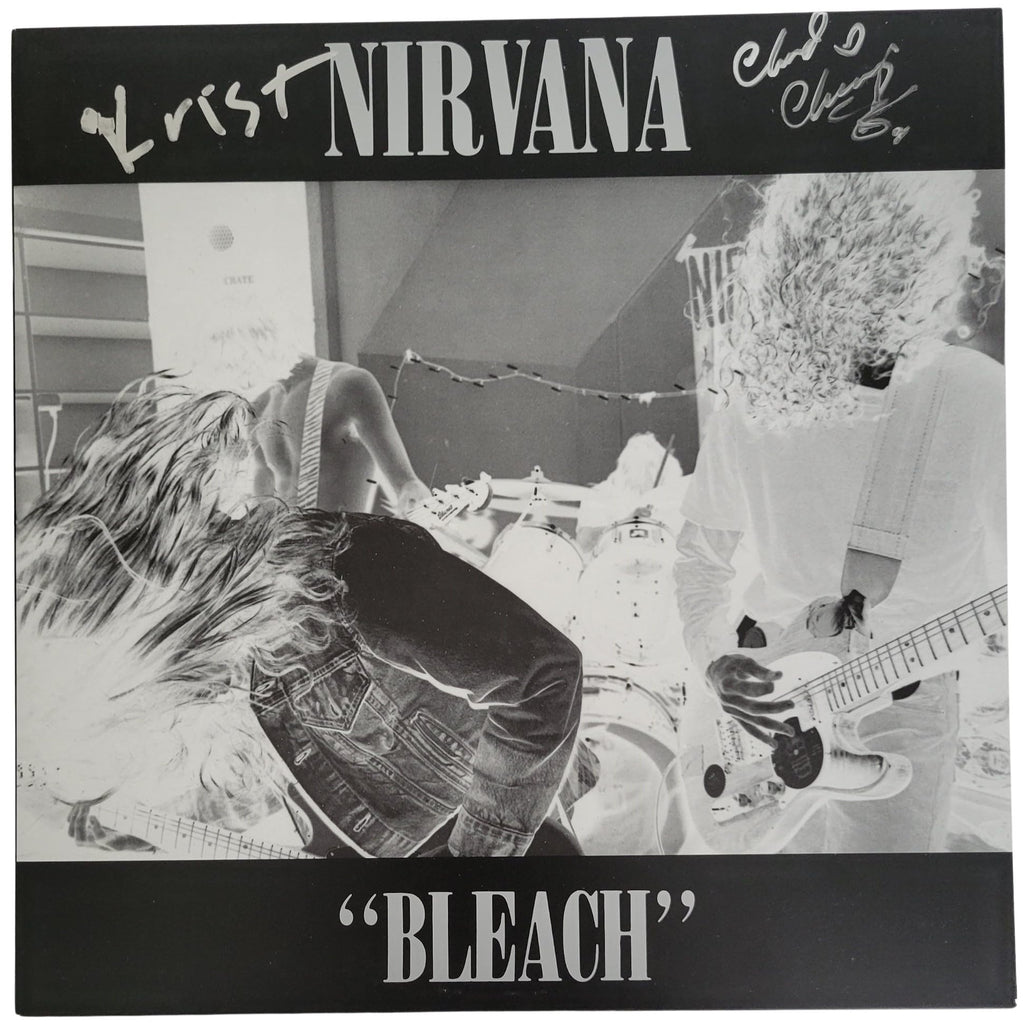 Krist Novoselic Chad Channing Signed Nirvana Bleach Album Vinyl Proof Autographed