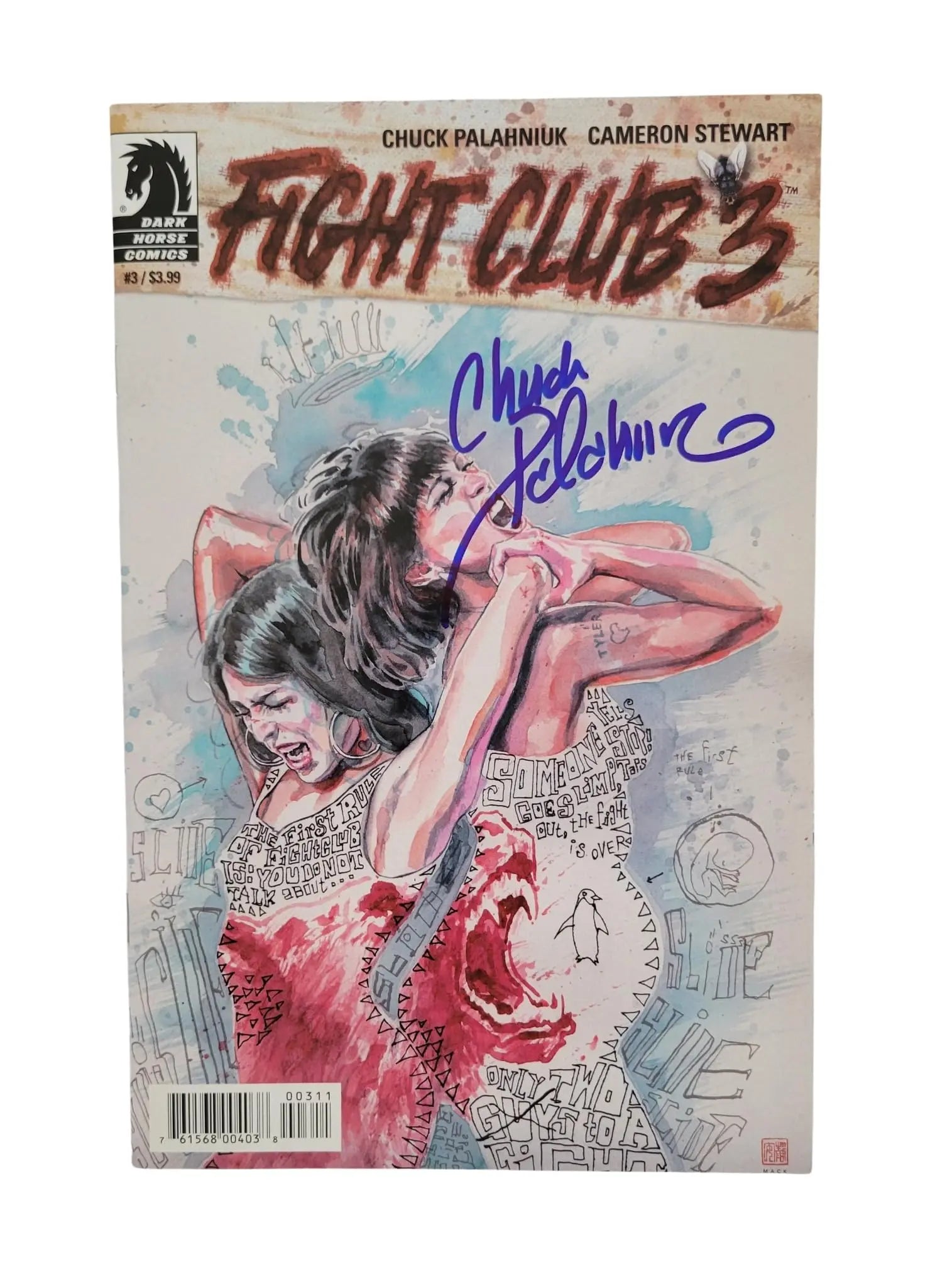 Chuck Palahniuk Signed Flight Club 3#3 Comic Book COA Exact Proof Autographed STAR