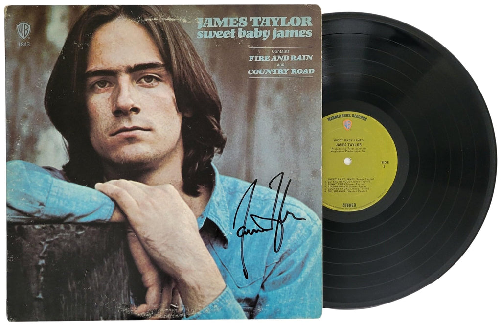 James Taylor signed Sweet Baby James album vinyl COA Exact Proof Autographed