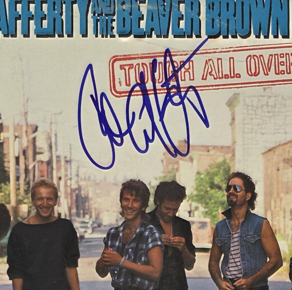 John Cafferty Signed Tough All Over Album COA Proof Autographed Vinyl Record