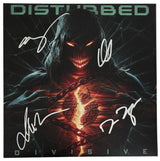 Disturbed Band Signed Divisive Album COA Proof Autographed Vinyl Record David Draiman,Dan Donegan,Mike Wengren,John Moyer