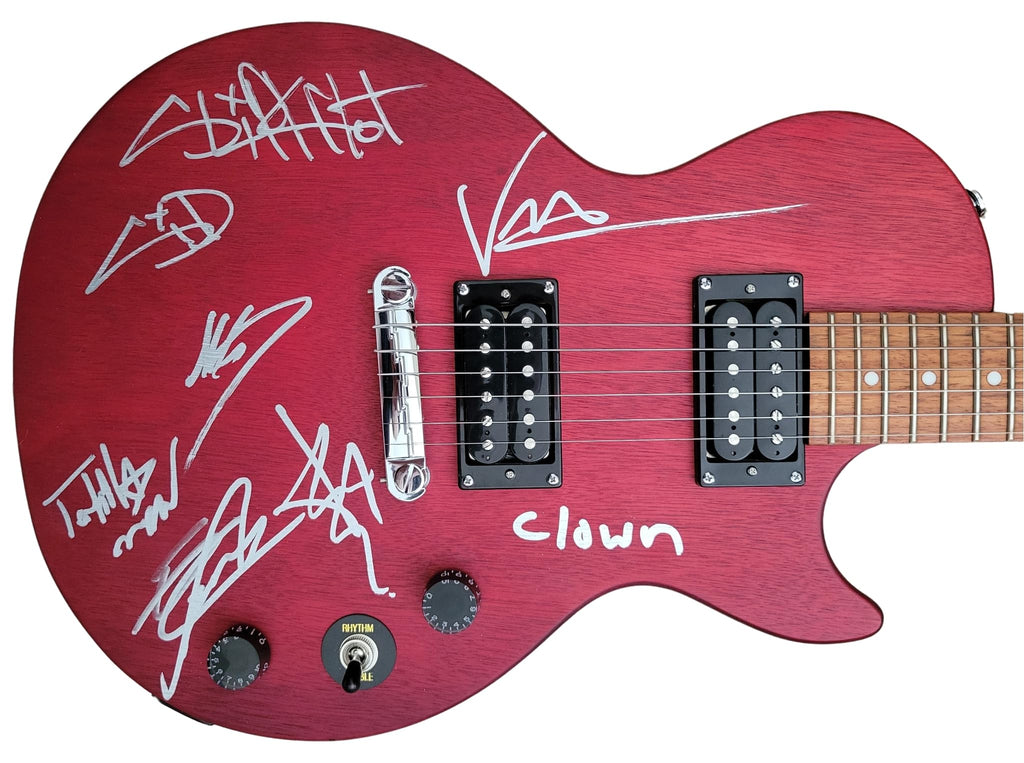 Slipknot Band Signed Les Paul Guitar COA Proof Autographed Clown,Mick,Sid,Root,V Man,Eloy,Tortilla Man