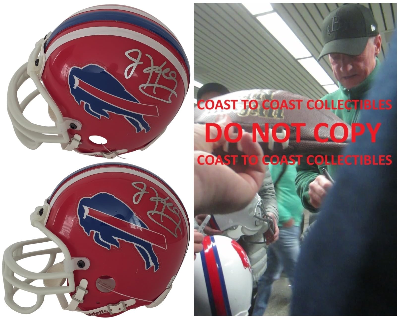 Jim Kelly Signed Bills Mini Football Helmet COA Exact Proof Autographed Buffalo Bill