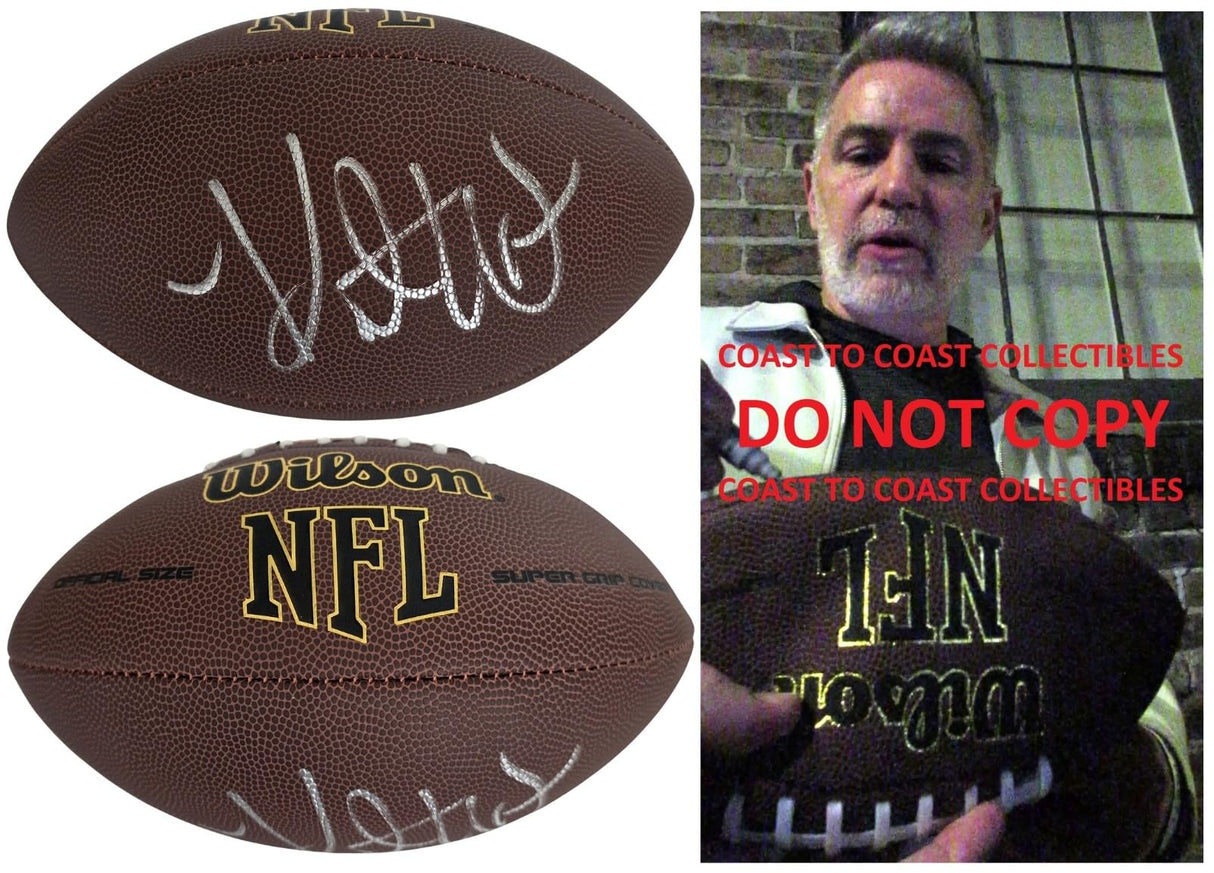 Kurt Warner Signed Football Proof COA Autographed Arizona Cardinals St Louis Rams
