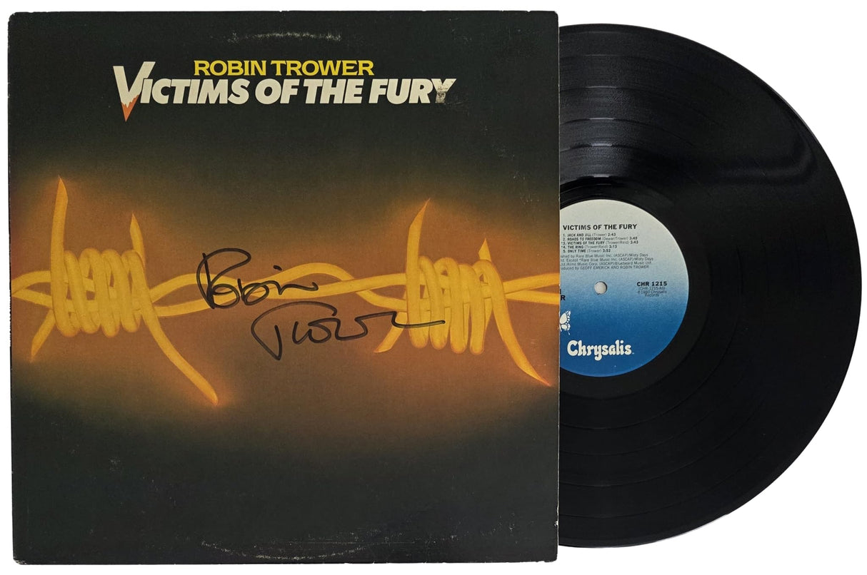 Robin Trower Signed Victims of the Fury Album COA Exact Proof Autographed Vinyl Record