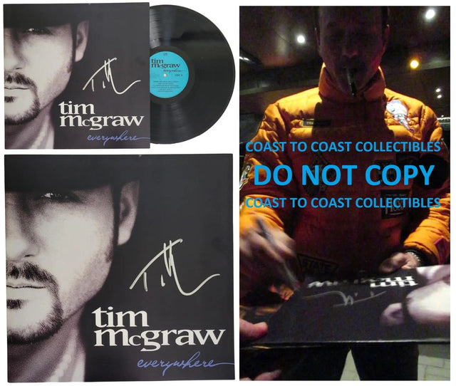 Tim McGraw Signed Everywhere Album Exact Proof COA Autographed Vinyl Record