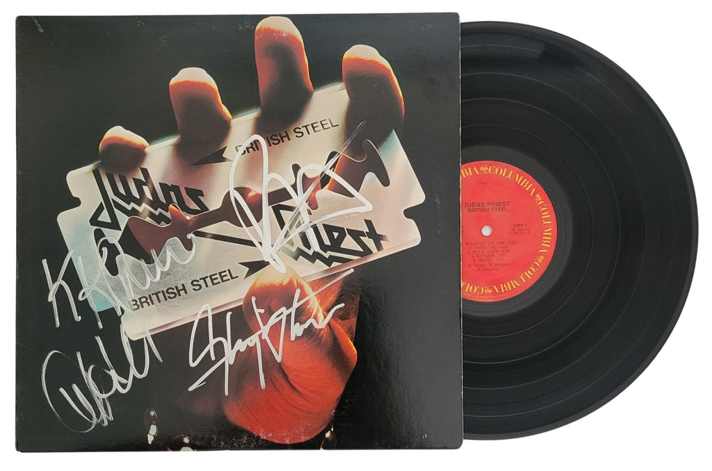 Judas Pries Signed British Steel Album COA Proof Autographed Vinyl Record Halford Tipton Hill Downing