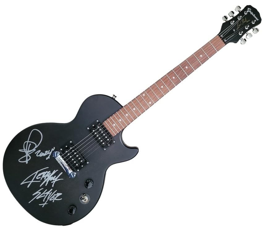 Slayer Tom Araya Kerry King Signed Les Paul Electric Guitar COA Proof Autographed