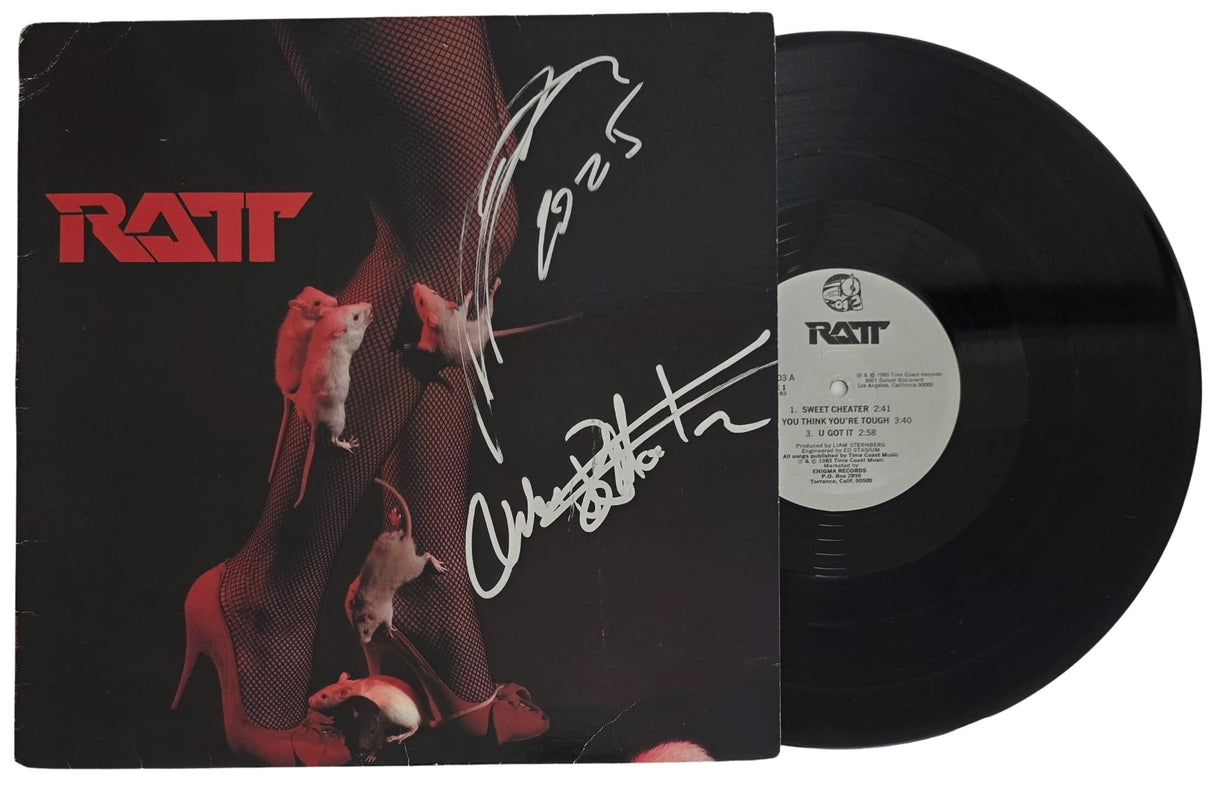 Stephen Pearcy Warren DeMartini Signed Ratt Album Proof COA Autographed Vinyl Record