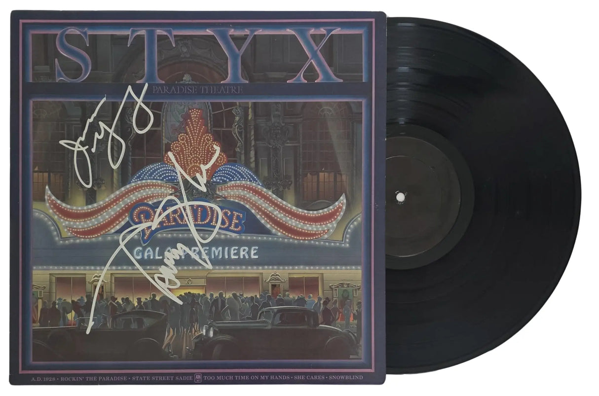 Tommy Shaw & James Young Signed Styx Paradise Theatre Album COA Proof Autographed Vinyl Record