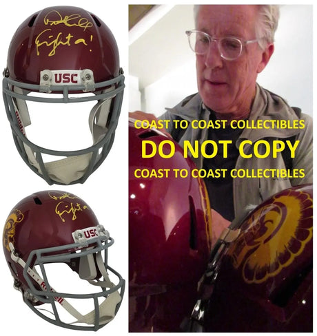 Pete Carroll Signed USC Trojans Full Size Football Helmet COA Proof Autographed USC