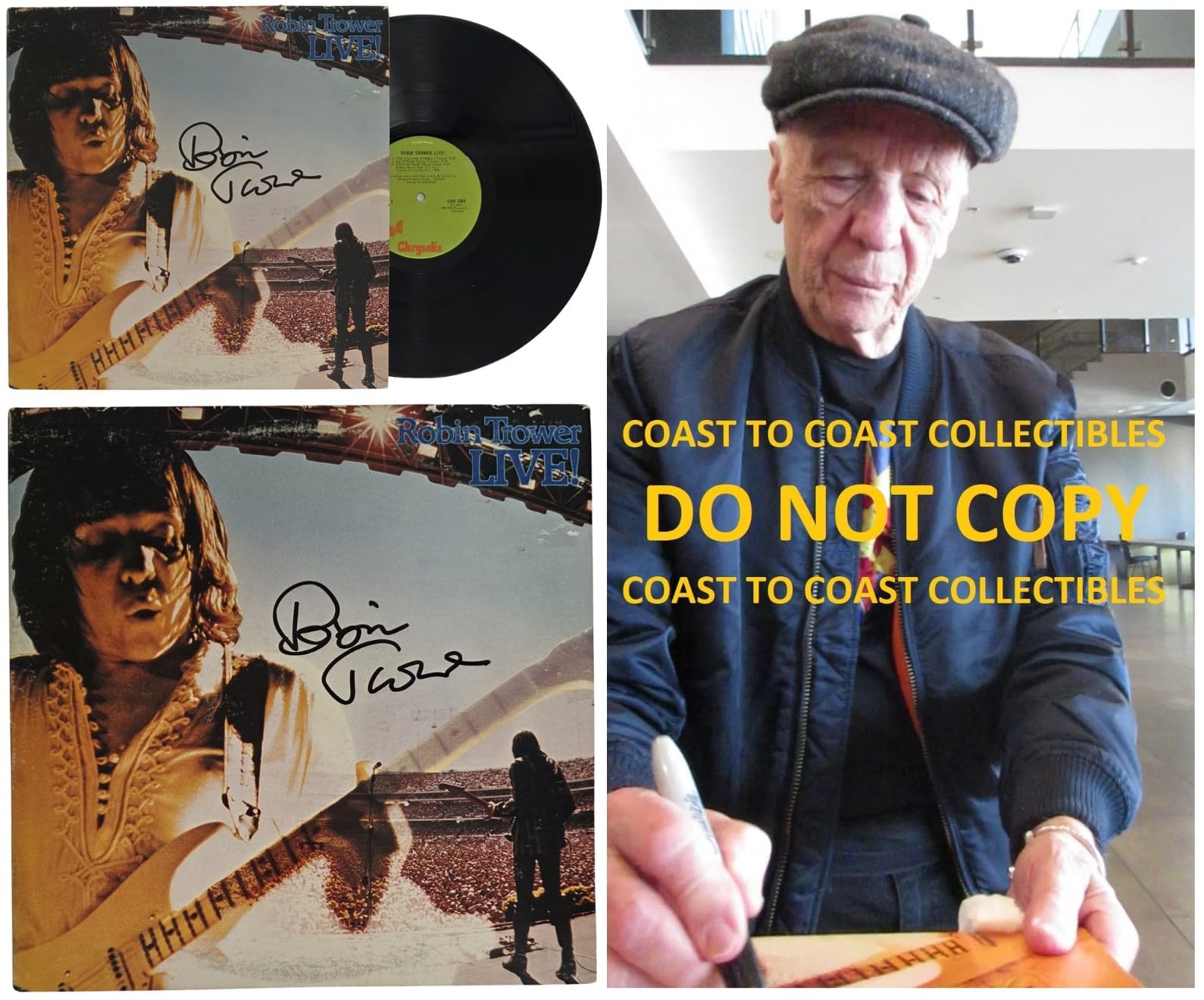 Robin Trower Signed Live Album COA Proof Autographed Vinyl Record
